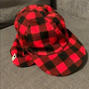 Buffalo plaid hat with ear flaps